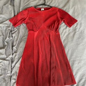 ASOS red plisse mini dress